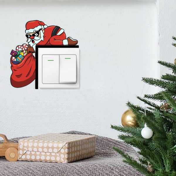 Fashionable Santa Claus switch stickers for home room socket decoration wall stickers - Image 3