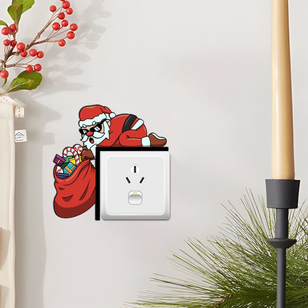 Fashionable Santa Claus switch stickers for home room socket decoration wall stickers - Image 2