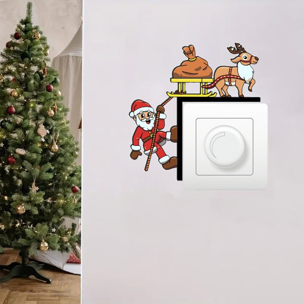 Christmas Santa Claus Elk Switch Stickers Decoration Beautify Socket Wall Stickers - Image 3