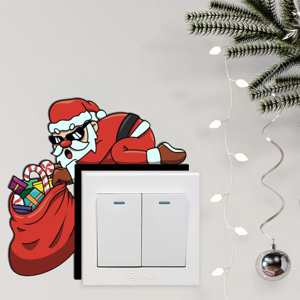 Fashionable Santa Claus switch stickers for home room socket decoration wall stickers - Image 4